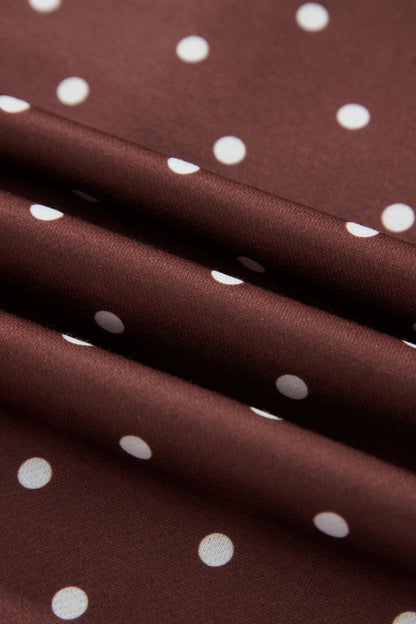 Polka Dot Button Collar Pullover Sweatshirt