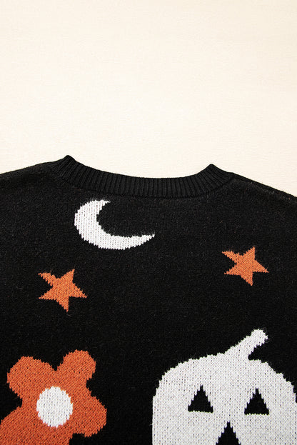 Women's Halloween Pumpkin Graphic Knit Sweater