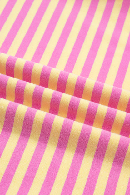 Striped Two Piece Lounge Set Womens Tee and Shorts