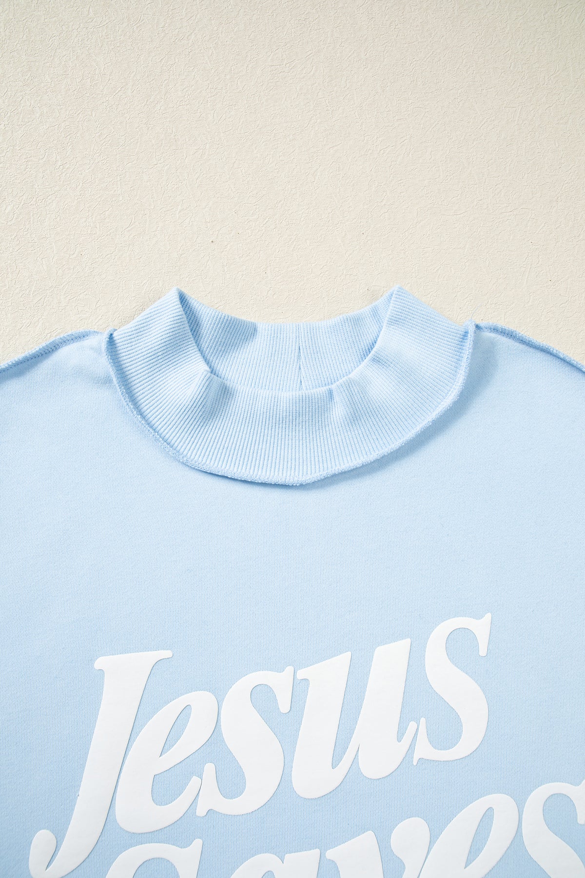 Jesus Saves Christian Mock Neck Oversized Sweatshirt