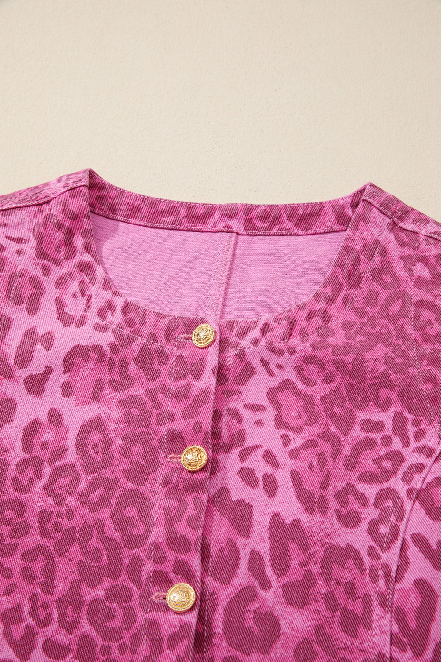 Leopard Print Button Front Sleeveless Shift Mini Dress