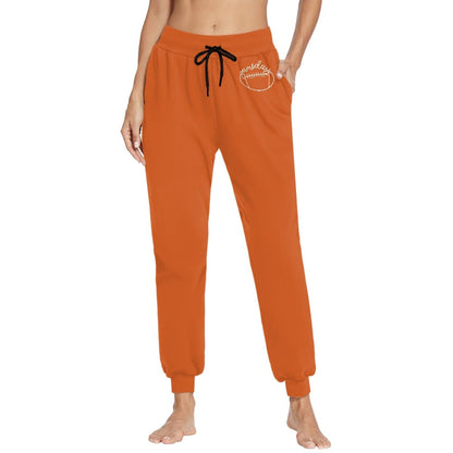 Orange Bottom Line Rugby Casual Joggers Athletic Yoga Pants