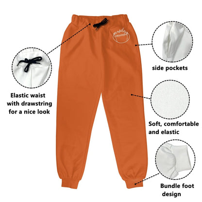 Orange Bottom Line Rugby Casual Joggers Athletic Yoga Pants