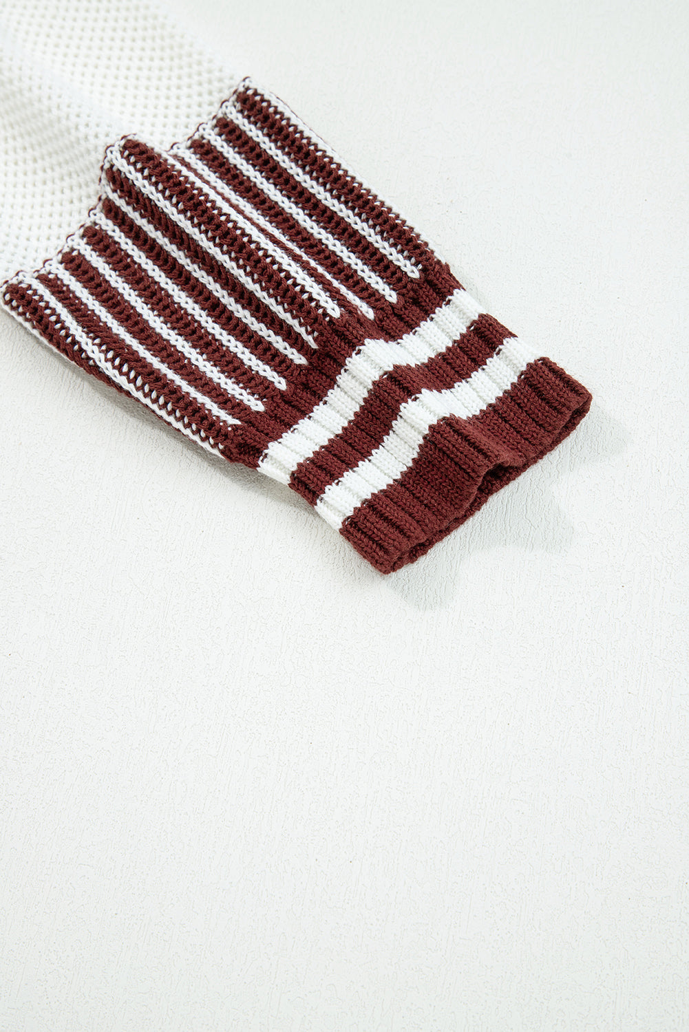 Two Tone Striped Patchwork Drop Shoulder Loose Sweater