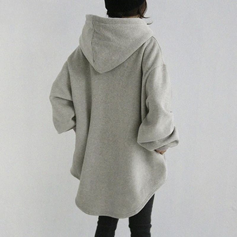 Women's Oversized Fleece Hoodie Tunic Pocket Pullover