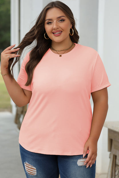 White Casual Crew Neck Short Sleeve Basic Tee