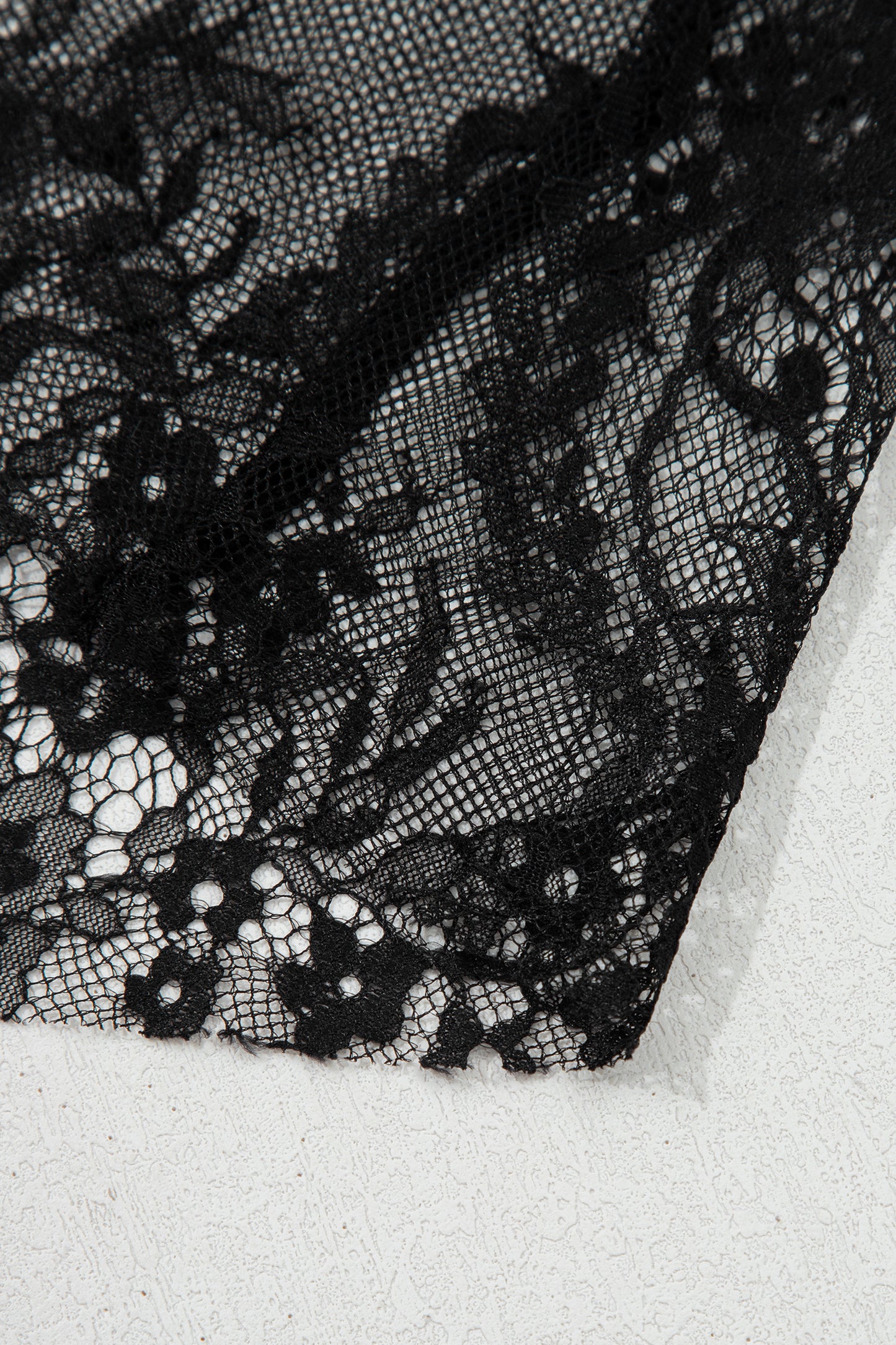 Black Polka Dot Lace Sheer Midi Maxi Skirt