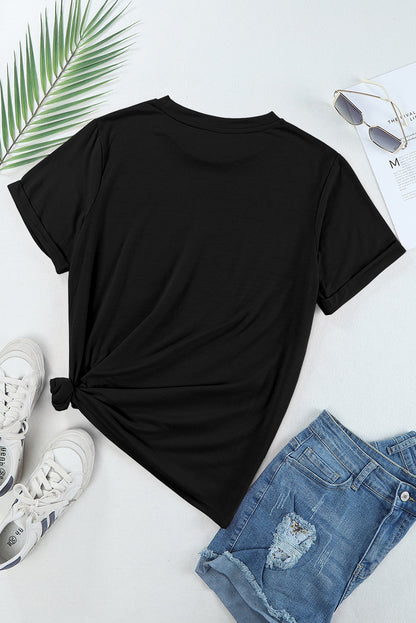 White Casual Crew Neck Short Sleeve Basic Tee