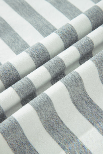 Women's Stripe Long Sleeve Top and Shorts Set