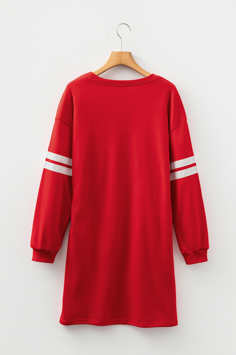 Customizable Varsity Stripe Sleeve Sweatshirt Dress Game Day