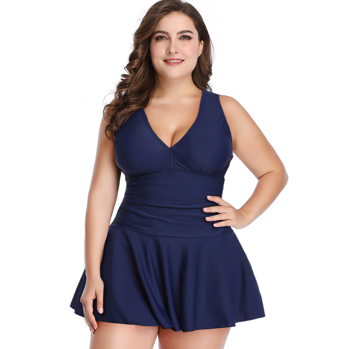 Plus Size Floral Swimdress for Women - Modest One-Piece Swimsuit