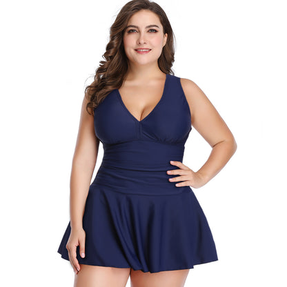 Plus Size Floral Swimdress for Women - Modest One-Piece Swimsuit