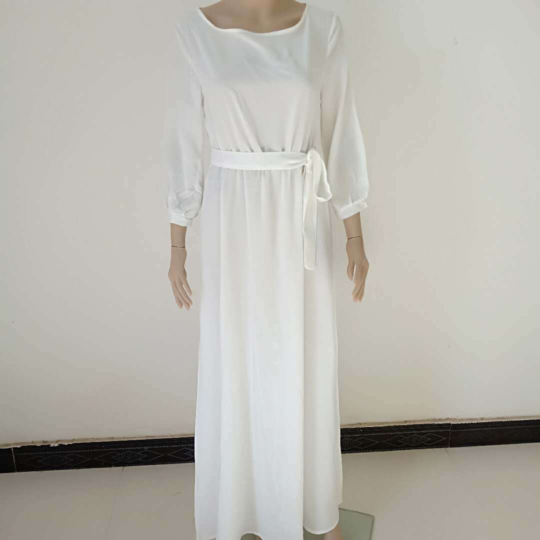 Women's Long Sleeve Tie Waist Maxi Dress A-Line Flowy