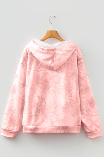 Woodland Camo Oversized Hoodie Pullover for Women