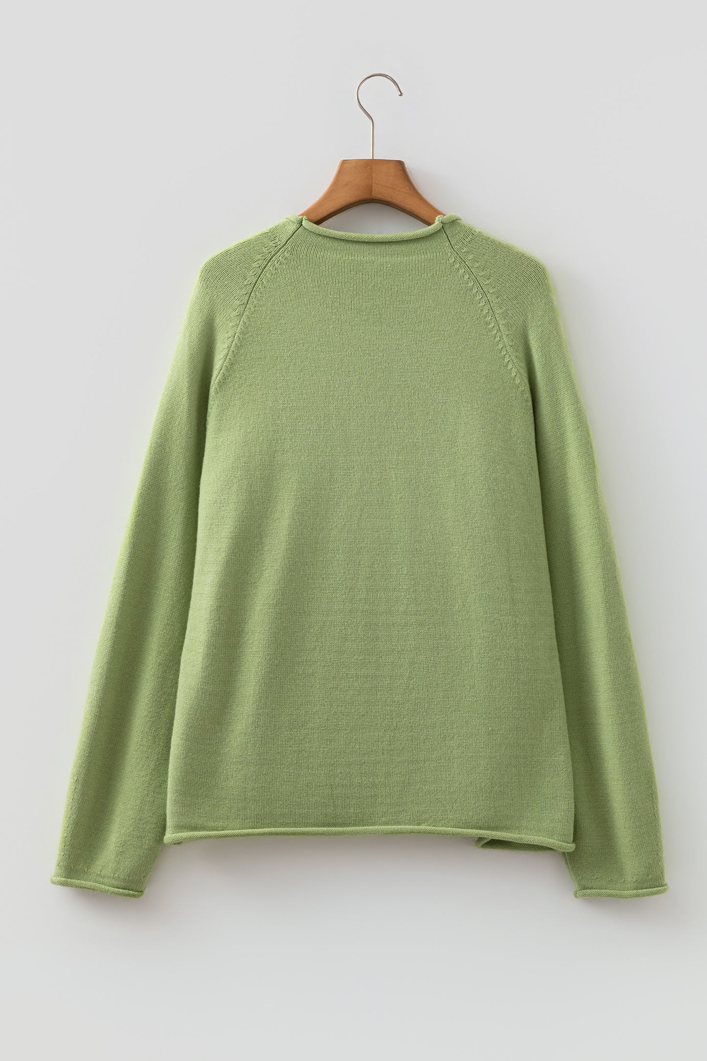 Meadow Mist Green Fish Graphic Oversized Knit Sweater