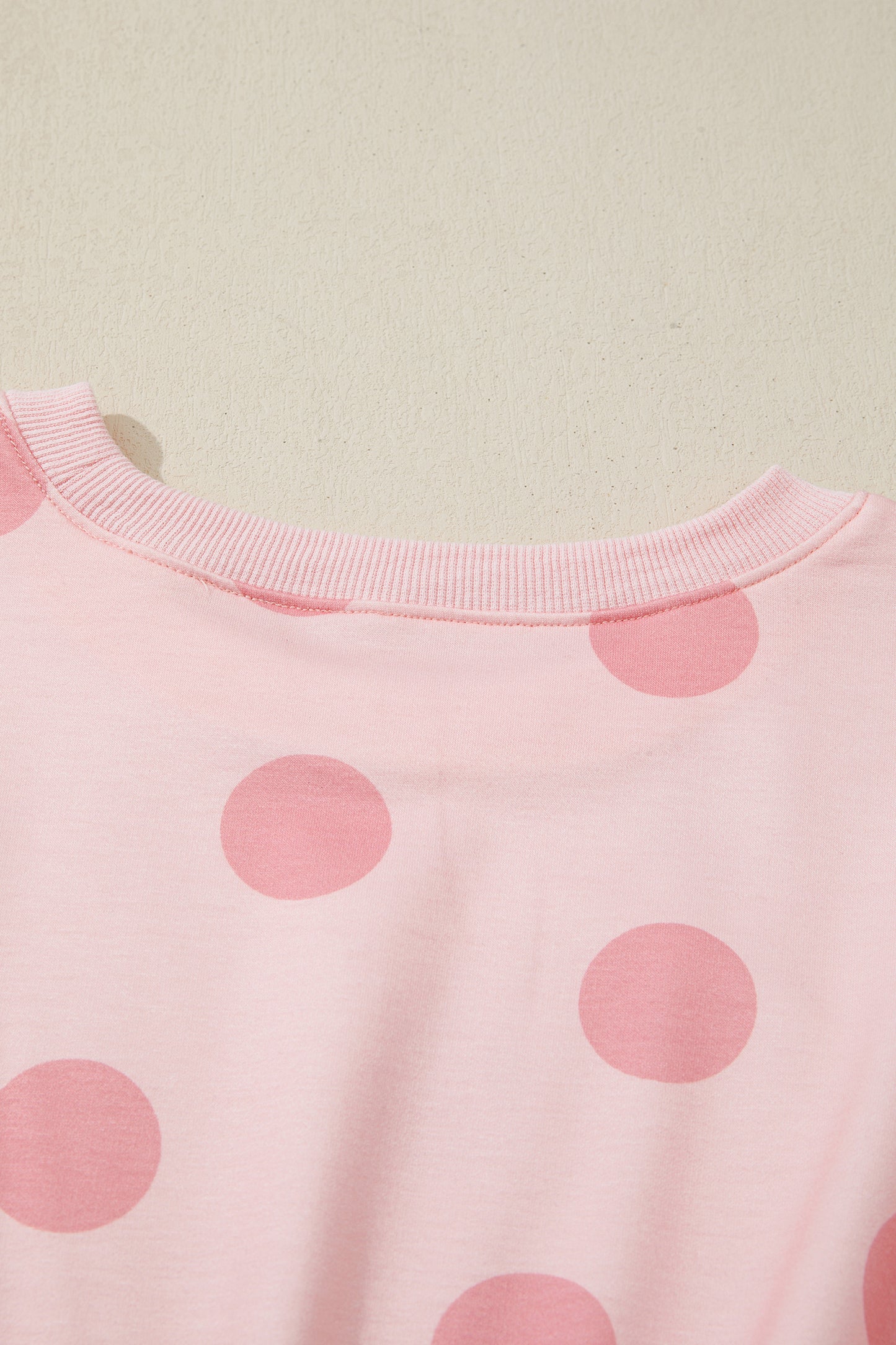 Pink Polka Dot Long Sleeve Tiered Mini Dress