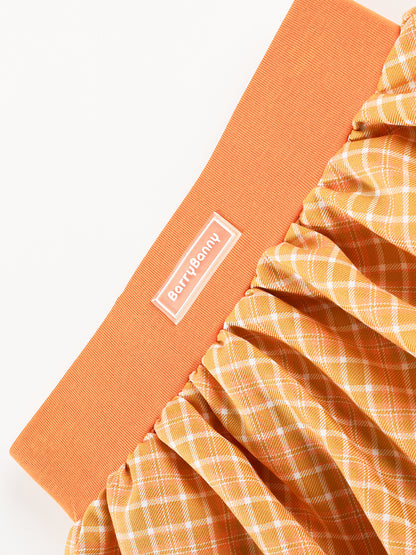 Orange Plaid Ruffle Skirt for Girls