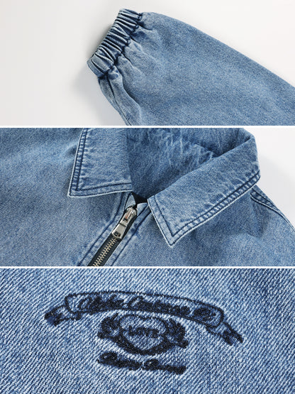 Vintage Denim Jacket for Kids - Retro Zip-Up Outerwear