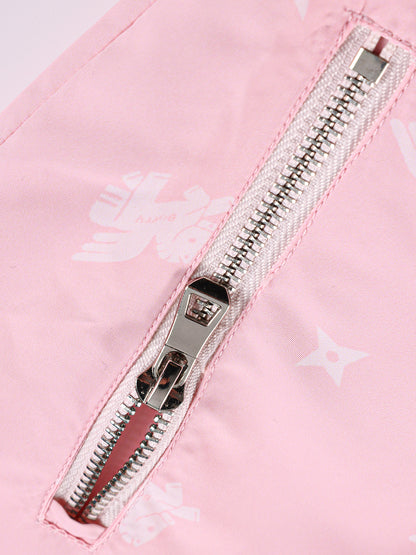 Girls Pink Windbreaker Jacket with Hood and Zip