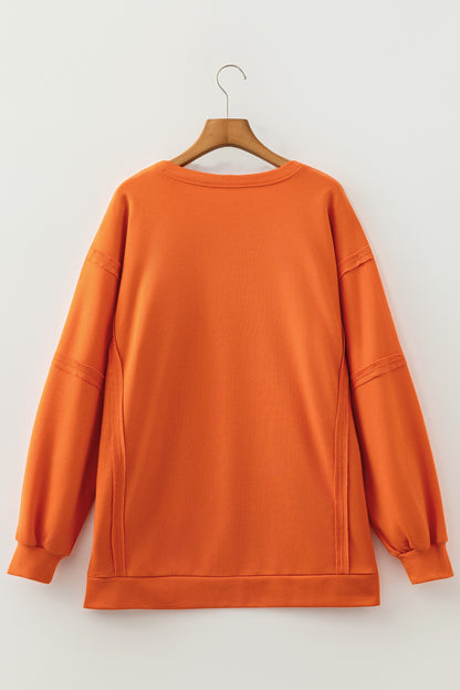 Flamingo Halloween Witchy Plaid Patch Sweatshirt