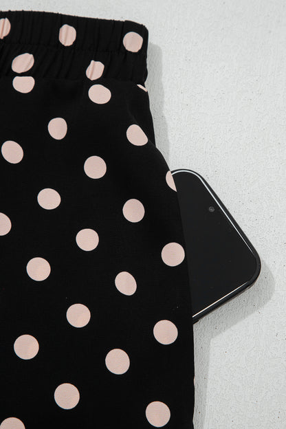 Black Polka Dot Lace Sheer Midi Maxi Skirt