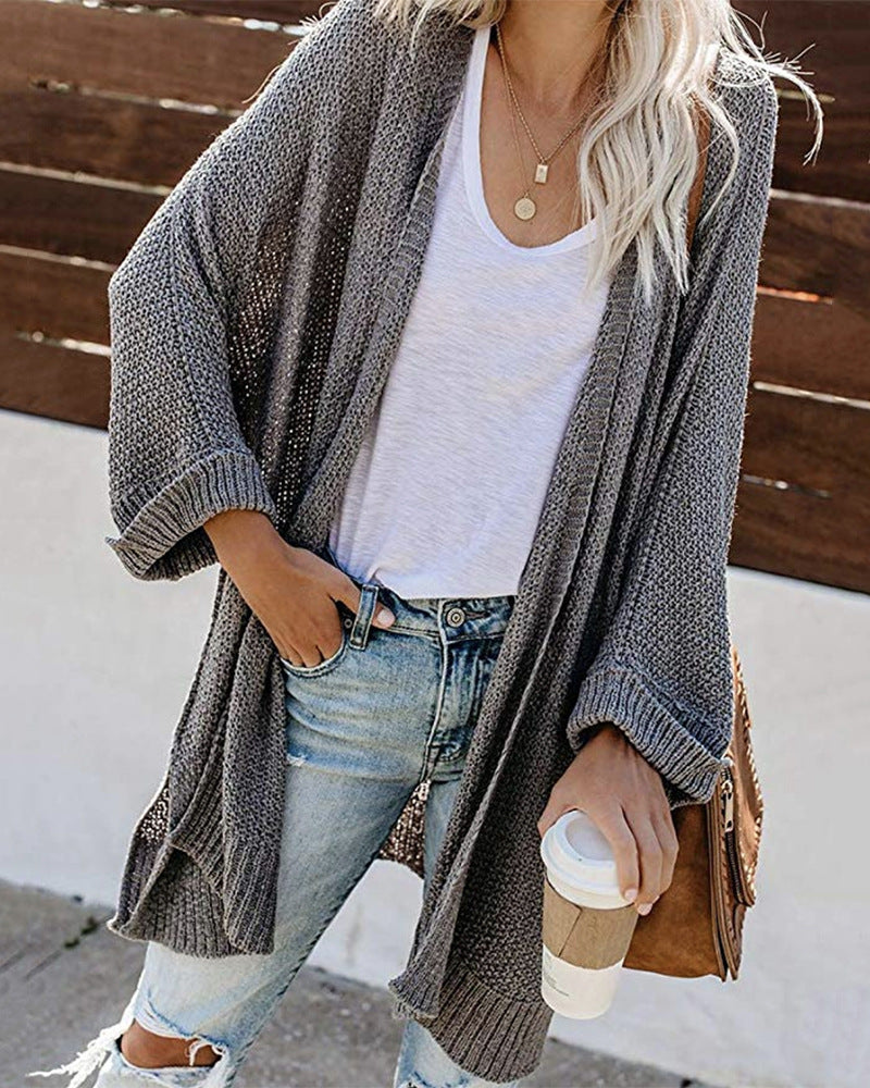 Women's Oversized Chunky Knit Long Cardigan Open Front