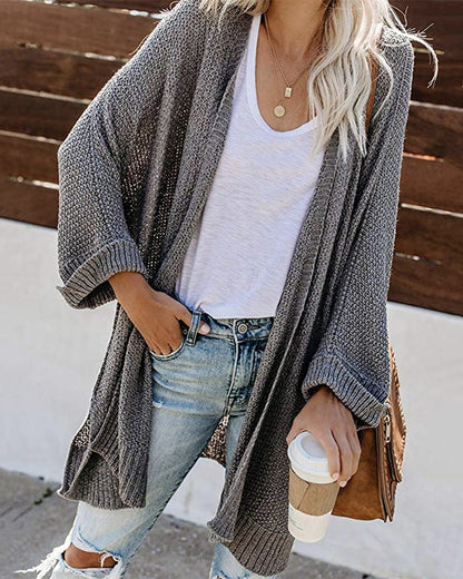 Women's Oversized Chunky Knit Long Cardigan Open Front