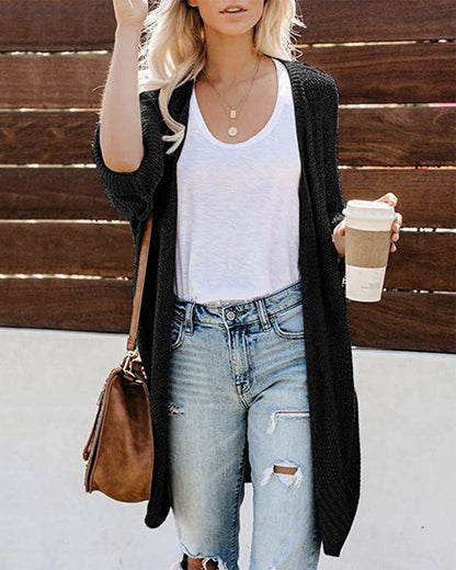 Women's Oversized Chunky Knit Long Cardigan Open Front