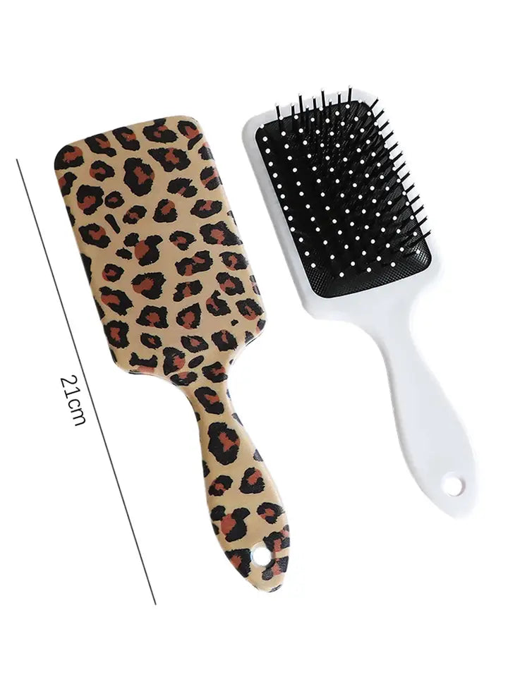 Leopard Print Paddle Hair Brush Detangling Wet Dry