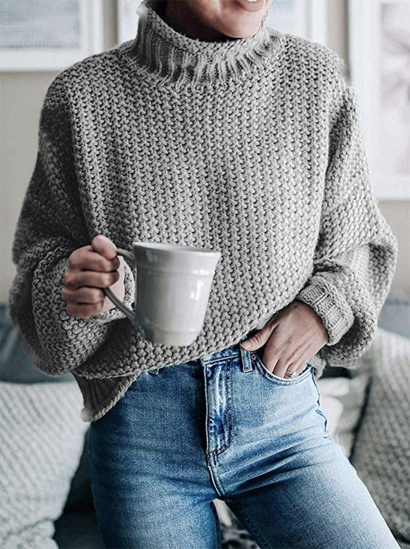 Women's Oversized Chunky Knit Turtleneck Sweater