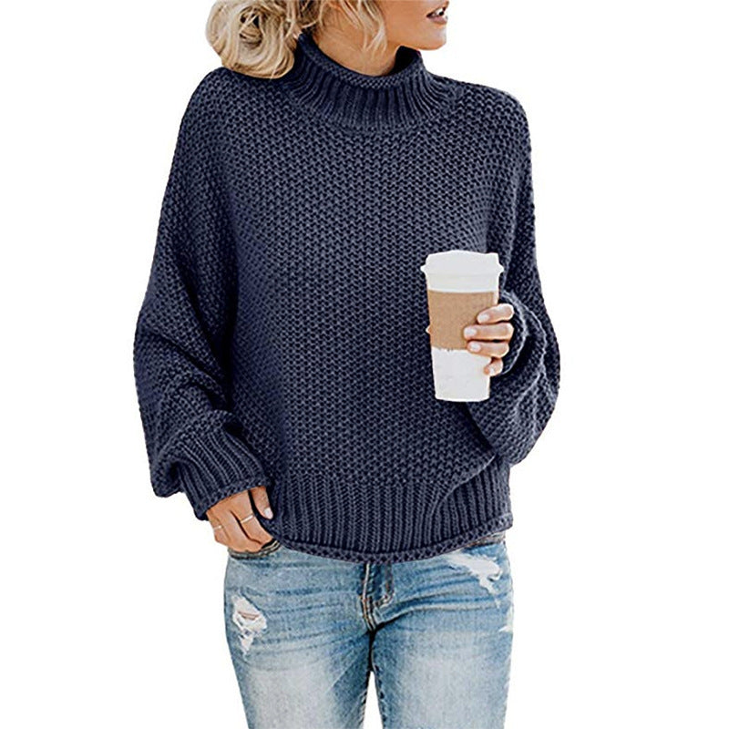 Women's Oversized Chunky Knit Turtleneck Sweater
