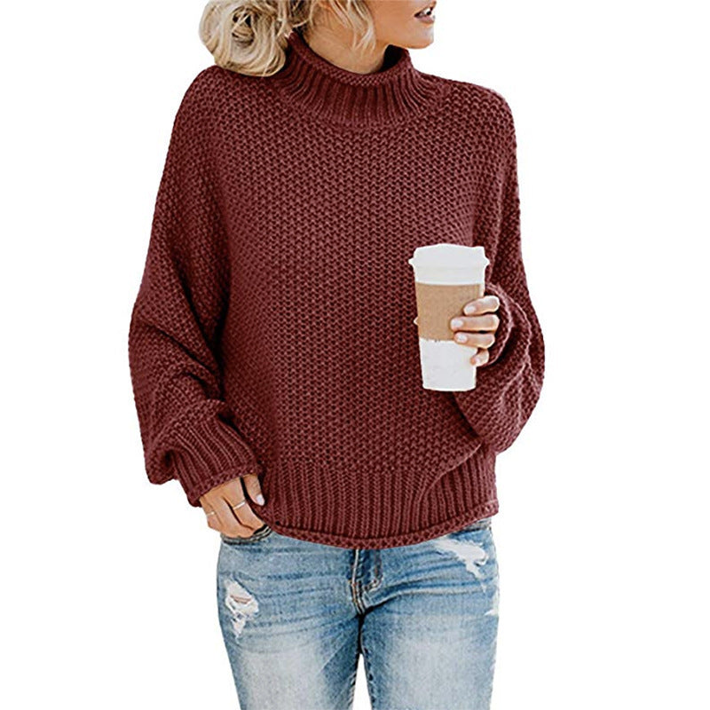 Women's Oversized Chunky Knit Turtleneck Sweater