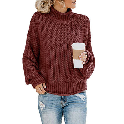Women's Oversized Chunky Knit Turtleneck Sweater