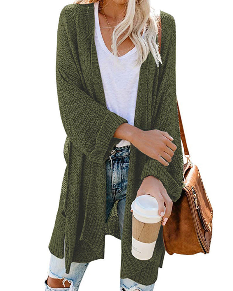 Women's Oversized Chunky Knit Long Cardigan Open Front