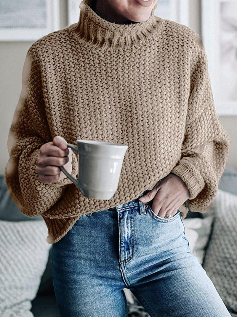 Women's Oversized Chunky Knit Turtleneck Sweater