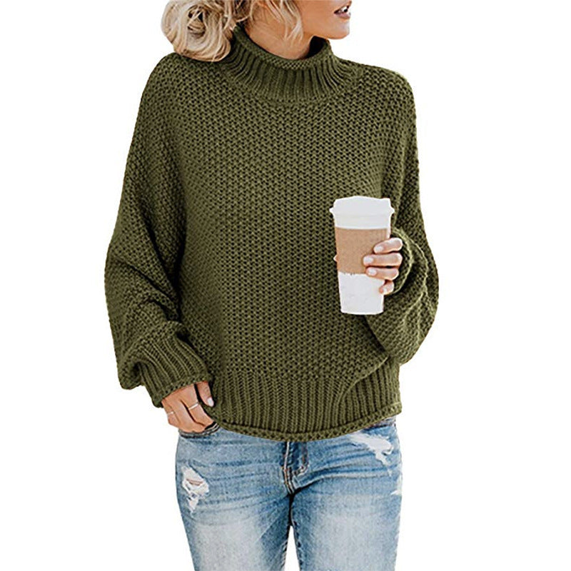Women's Oversized Chunky Knit Turtleneck Sweater