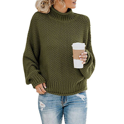 Women's Oversized Chunky Knit Turtleneck Sweater