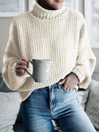 Women's Oversized Chunky Knit Turtleneck Sweater