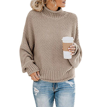 Women's Oversized Chunky Knit Turtleneck Sweater
