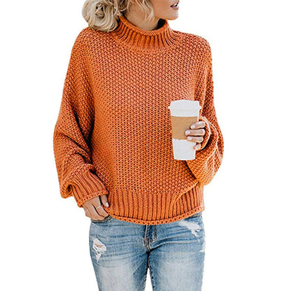 Women's Oversized Chunky Knit Turtleneck Sweater