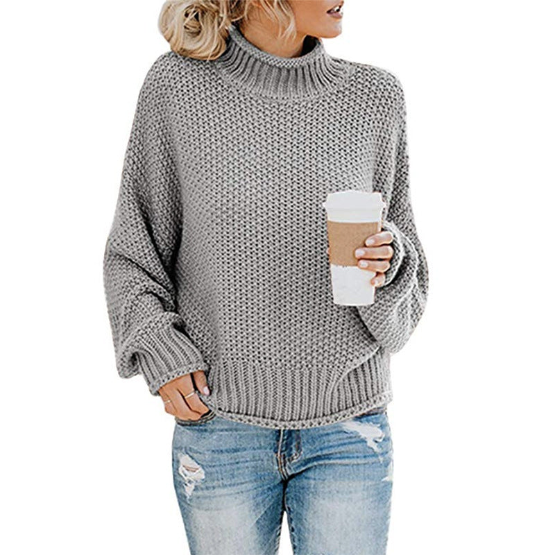 Women's Oversized Chunky Knit Turtleneck Sweater