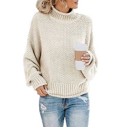 Women's Oversized Chunky Knit Turtleneck Sweater