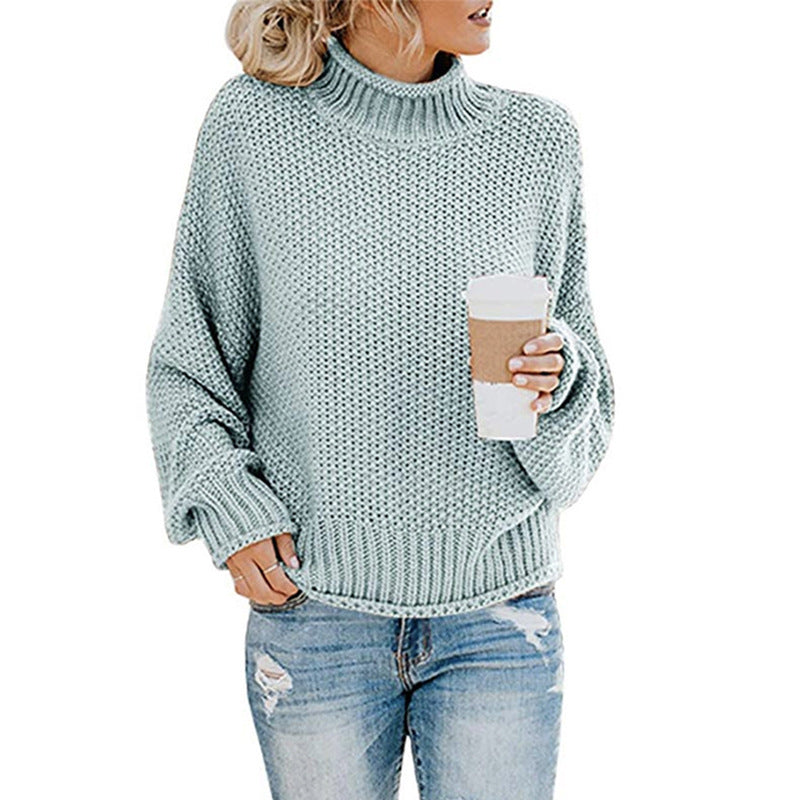Women's Oversized Chunky Knit Turtleneck Sweater
