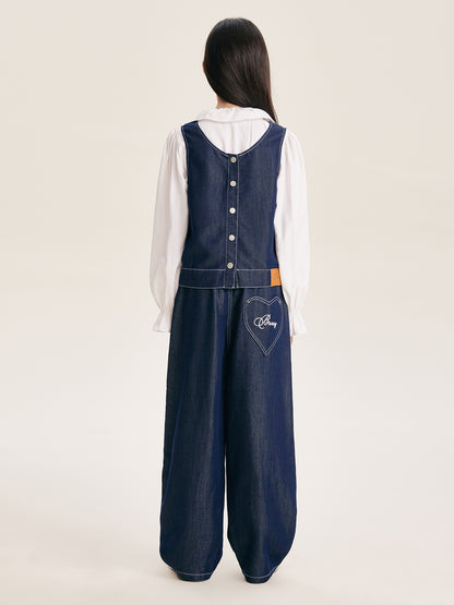 Girls' Denim Set - Stylish Casual Outfit for Kids