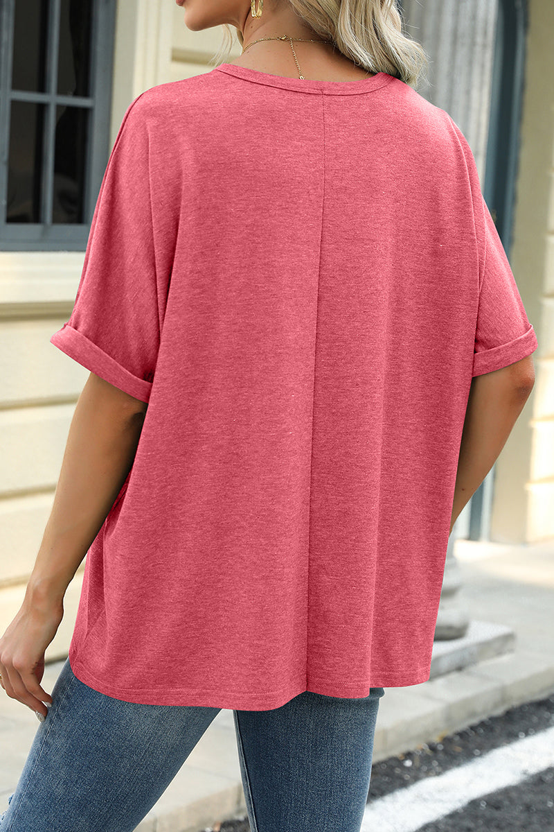 USA Sequin Graphic July 4th Loose Fit Tee Top