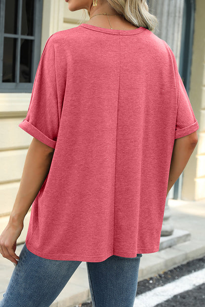 USA Sequin Graphic July 4th Loose Fit Tee Top