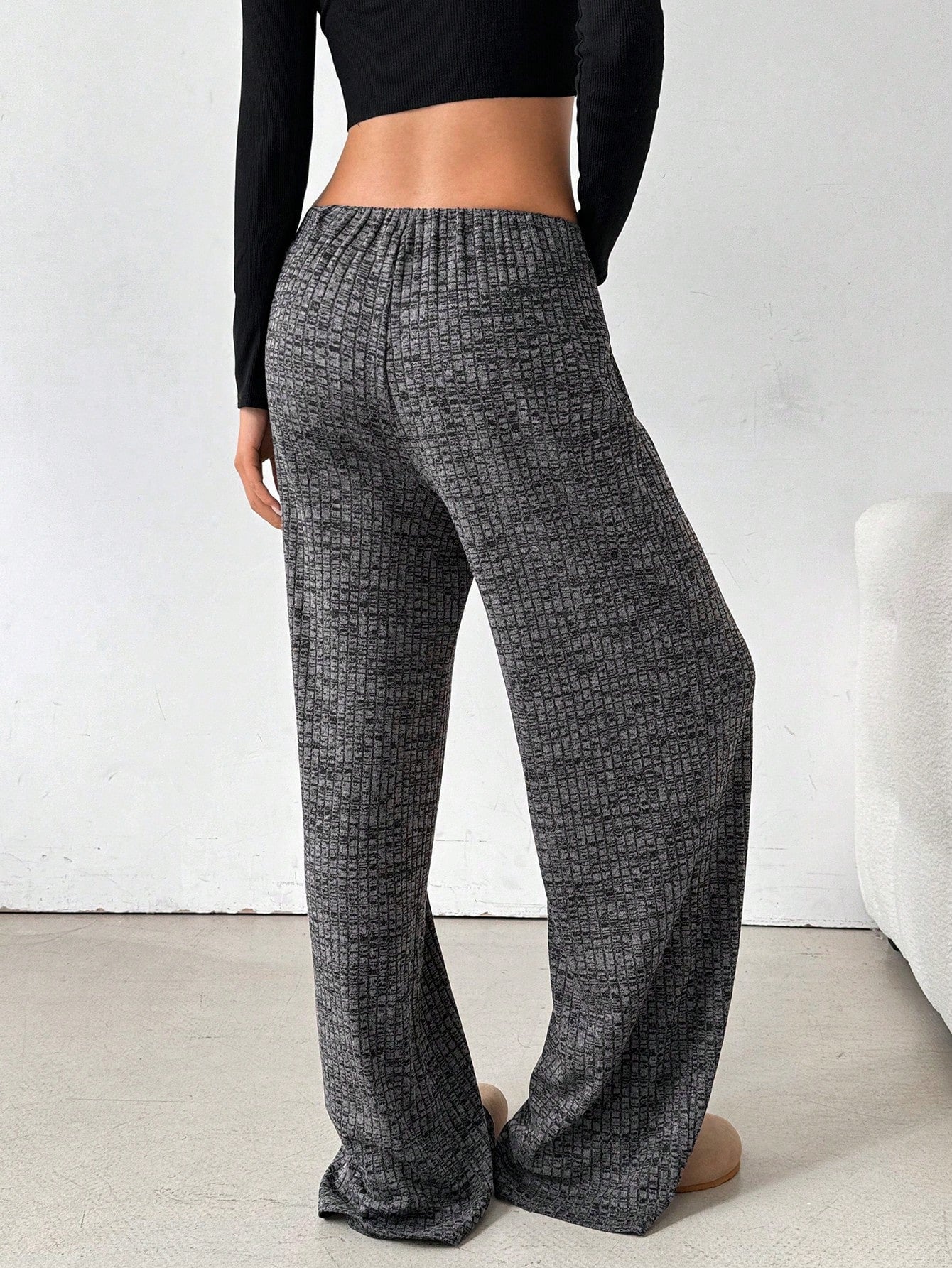 Cotton Wide Leg Lounge Pants with Drawstring Waist