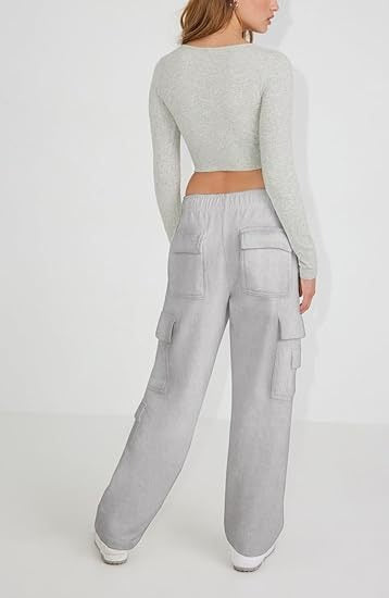 High Waist Y2K Multi-Pocket Cargo Sweatpants