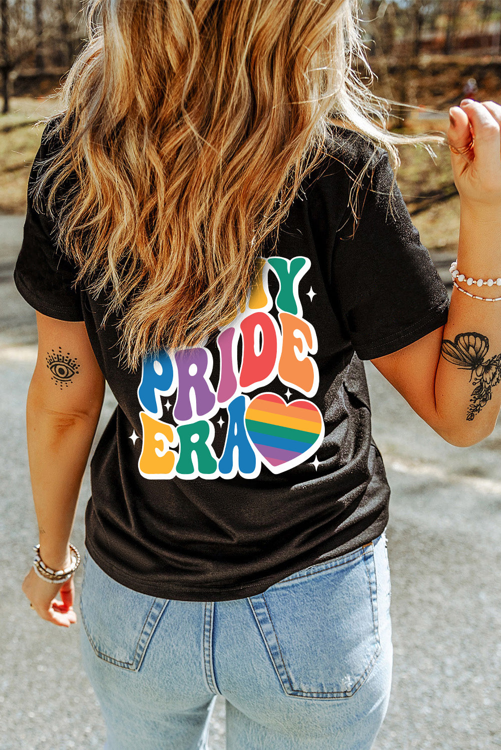 In My Pride Era Rainbow Heart Graphic Cotton Blend Tee