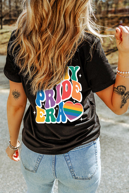In My Pride Era Rainbow Heart Graphic Cotton Blend Tee